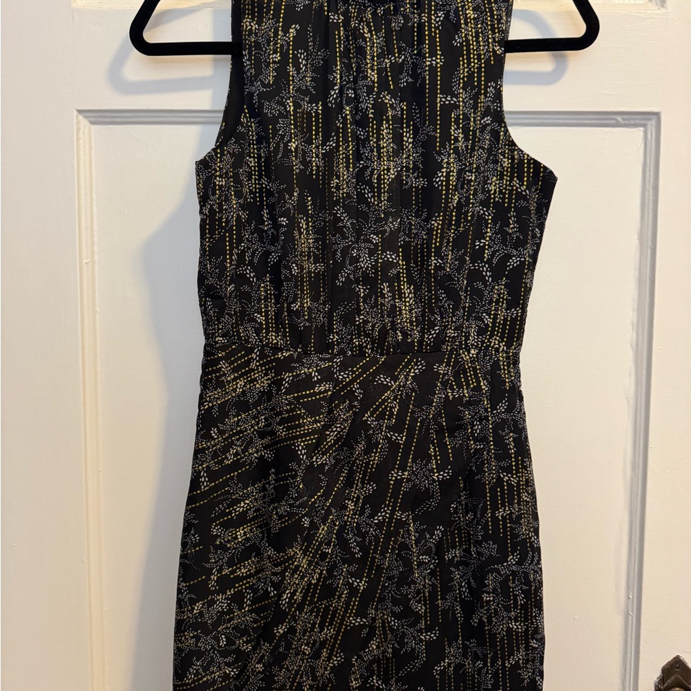 Aqua Black and Gold Sheath Mini Dress